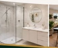Renovated bathroom with walk-in shower